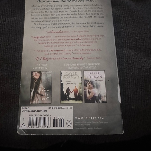 If I‎ Stay Book by Gayle Forman - Picture 2 of 2